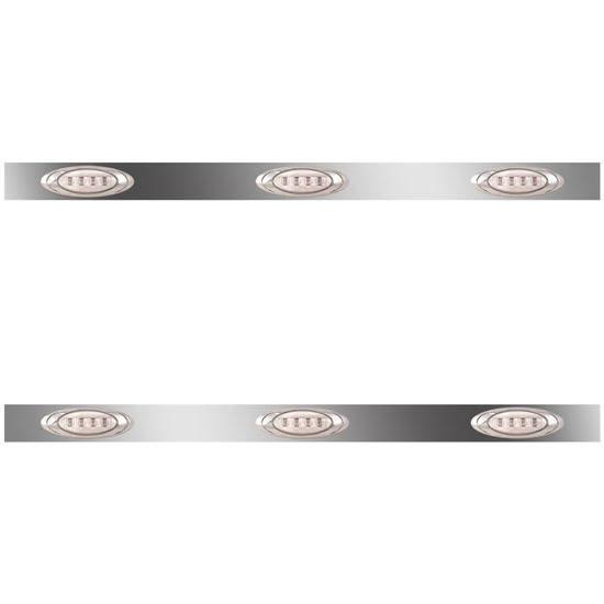 51 Inch Stainless Steel Sleeper Panels W/ 6 P1 Amber/Clear LEDs For International 9200, 9400 & 9900