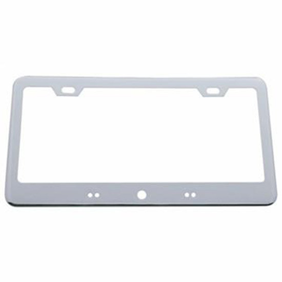 Chrome License Plate Frame W/ Led Light Bar Cutout