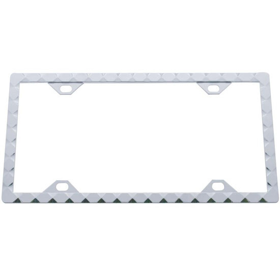 Chrome Diamond Pattern License Plate Frame