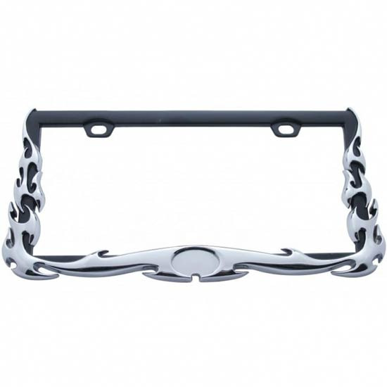 Chrome Designer Flame License Frame
