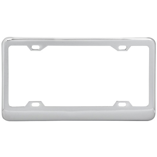 Chrome-Plated Steel License Plate Holder With Wide Bottom