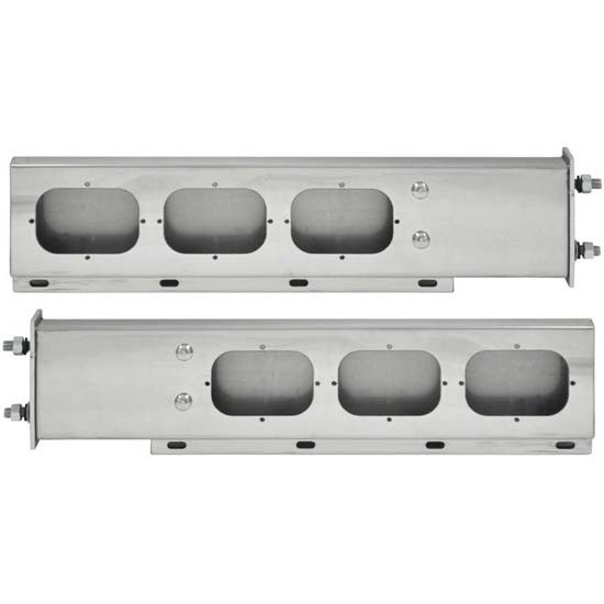 CSM 30 Inch Stainless Steel Flap Hanger Set W/ Rectangular Light Holes & 2.5 Inch Bolt Pattern