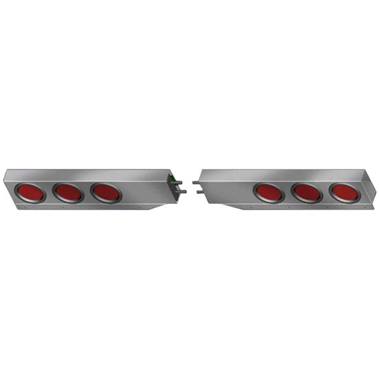 Stainless Steel Rear Light Bars W/ 6 Total 4 Inch Round Red/Red Stop, Tail, Turn LED Lights