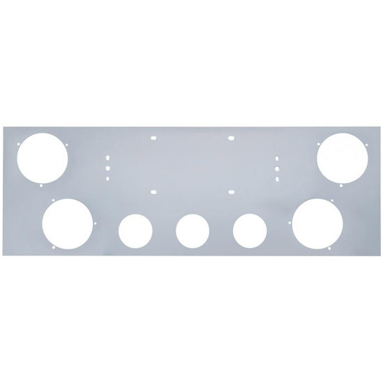 34 Inch Stainless Rear Center Light Panel W/ 4 - 4 Inch & 3 - 2.5 Inch Light Cutouts