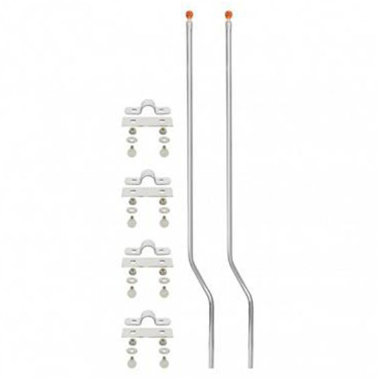 Stainless Steel Bumper Guide Kit W/ Skull Top - Amber