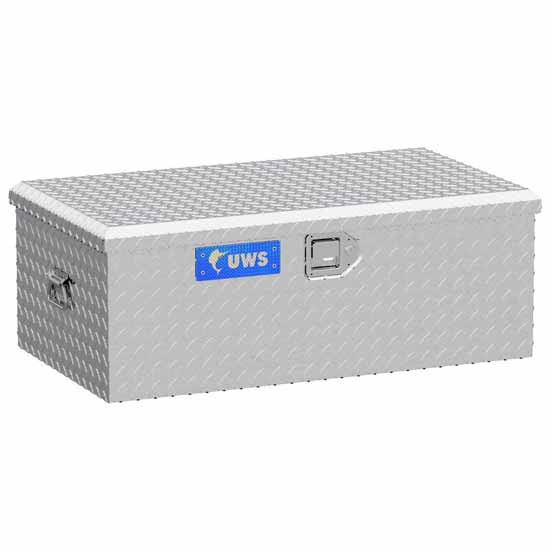 Bright Diamond Plate Aluminum Foot Locker- 36 Inch