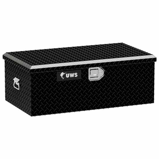 Gloss Black Diamond Plate Aluminum Foot Locker- 36 Inch