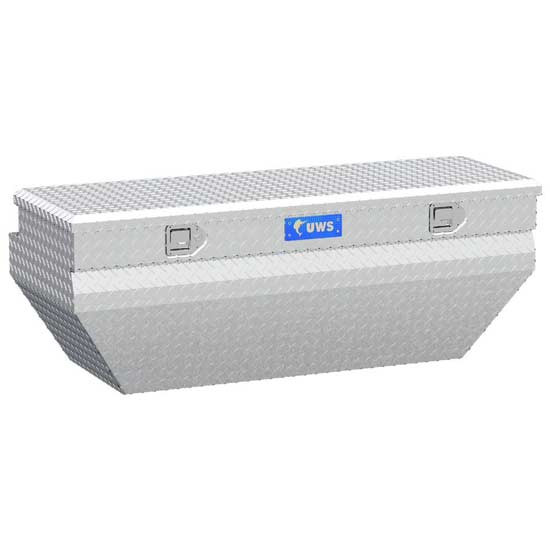 Bright Diamond Plate Aluminum Wedged Angled Utility Chest Box- 55 Inch For Pickup Trucks
