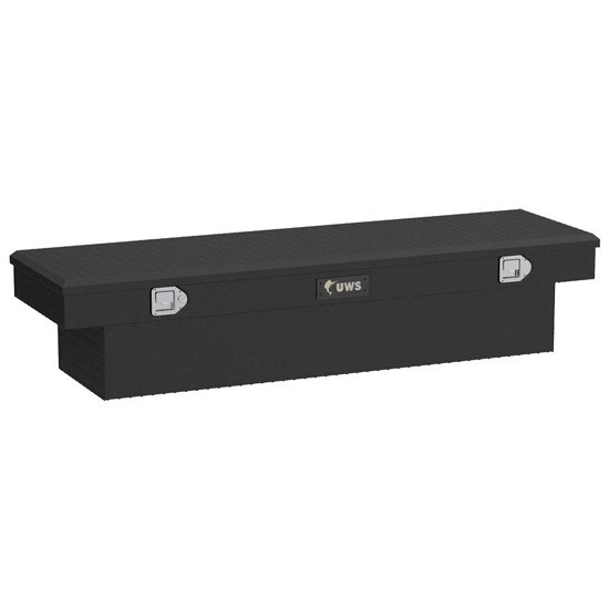 Matte Black Diamond Plate Aluminum Crossover Tool Box- 69 Inch For Pickup Trucks