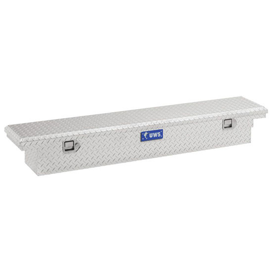 Bright Diamond Plate Aluminum Slim-Line Crossover Tool Box- 69 Inch For Pickup Trucks