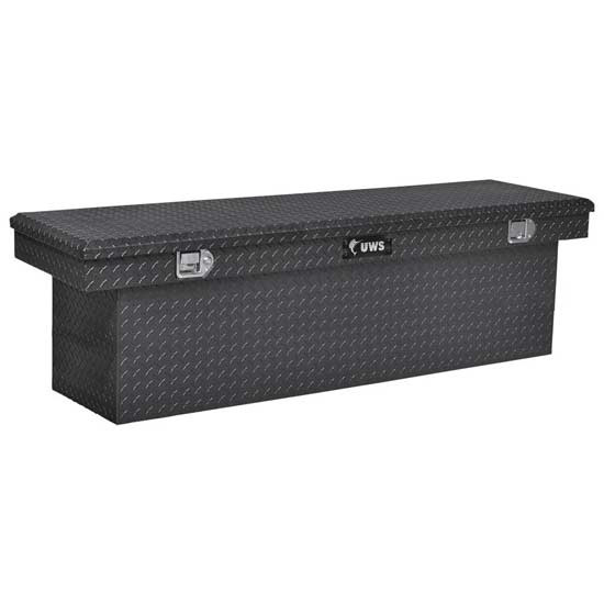 Gloss Black Diamond Plate Aluminum Deep Crossover Tool Box- 69 Inch For Pickup Trucks