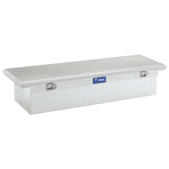 Bright Diamond Plate Aluminum Low Profile Crossover Tool Box- 66 Inch For Pickup Trucks