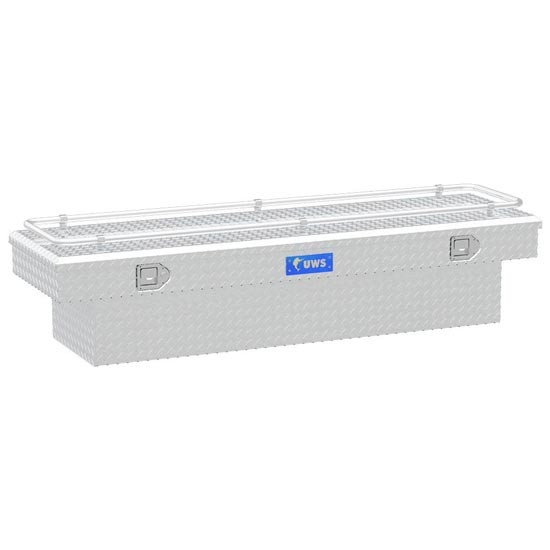 Bright Diamond Plate Aluminum Crossover Tool Box W/ Rail- 69 Inch For Pickup Trucks