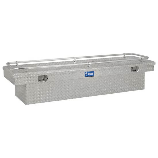 Bright Diamond Plate Aluminum Crossover Tool Box W/ Rail- 72 Inch For Pickup Trucks