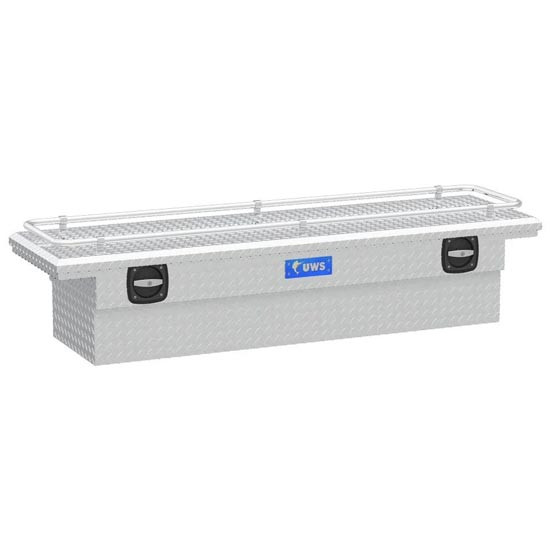 Bright Diamond Plate Aluminum Secure Lock Crossover Truck Tool Box- 69 Inch