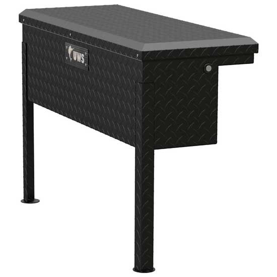 Matte Black Diamond Plate Aluminum Low Profile Truck Side Tool Box W/ Legs- 36 Inch