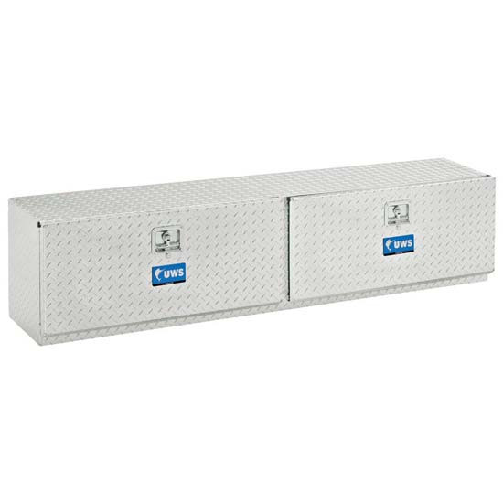 Bright Diamond Plate Aluminum Topside Truck Tool Box W/ Double Doors- 72 Inch