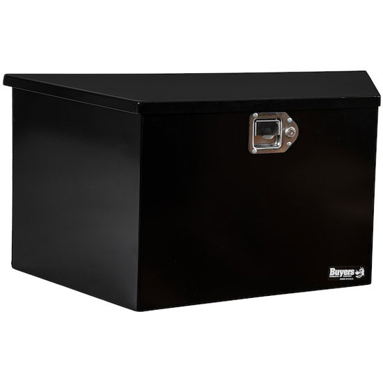 Black Steel Trailer Tongue Truck Tool Box 16.38 X 15 X 35.25/21.25 Inch