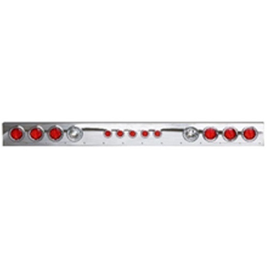 Brunner Custom Enclosed Light Bar W/ 8 - 4 In Rnd, 5 - 2 In Rnd LED Lights W/ Square Corners