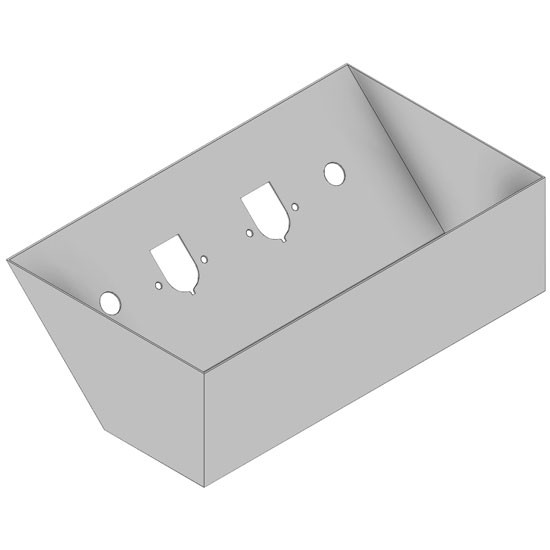 Smooth Aluminum Recessed Air Line Box 45 Degree Front W/ Flange, Trailer Air, 2 7-Way Hookups
