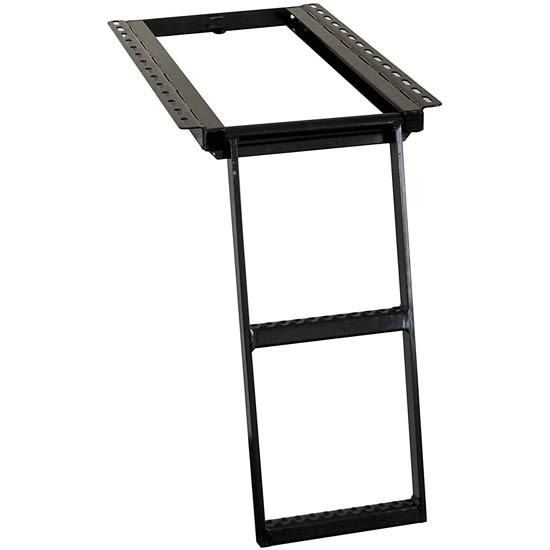 2-Rung Black Powder-Coated Retractable Truck Step