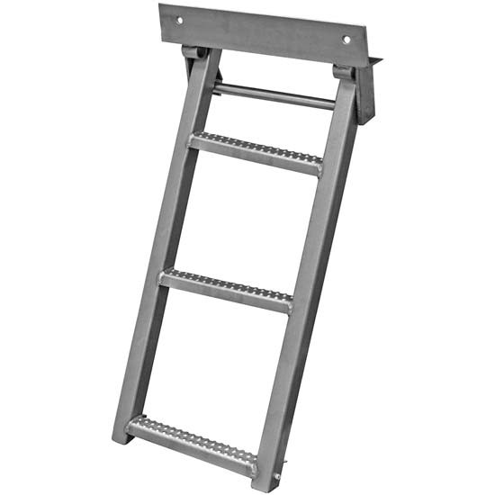 17.38 X 35 Inch Compact Three-Rung Retractable Truck Step W/ Non-Slip Tread