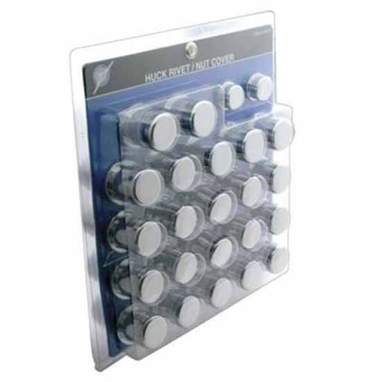 Chrome Huck Rivet / Nut Cover Set - 48 Pieces