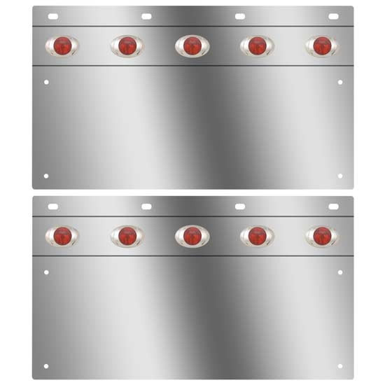 Stainless Steel Anti-Sail Light Bars W/ 10 P3 Red/Red LEDs For Mud Flaps