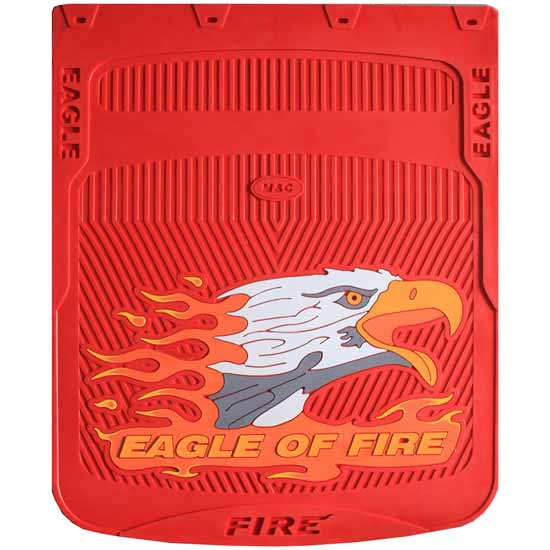24 X 30 Inch Horizontal Fire Eagle Mud Flaps With Red Background