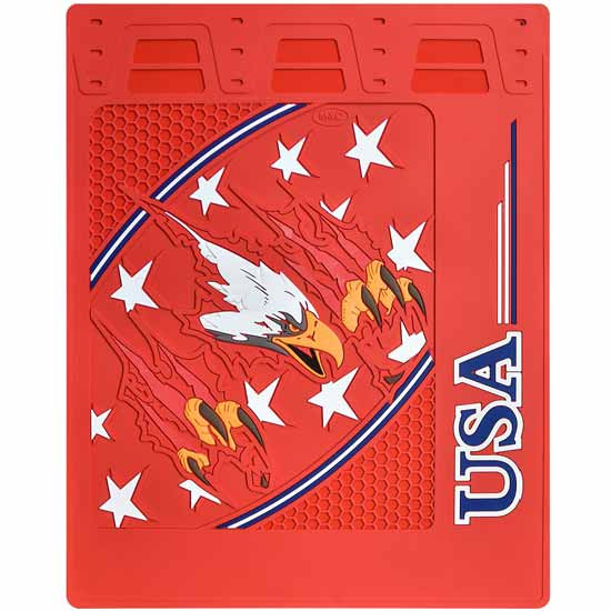 24 X 30 Inch USA Flying Eagle Mud Flaps With Red Background