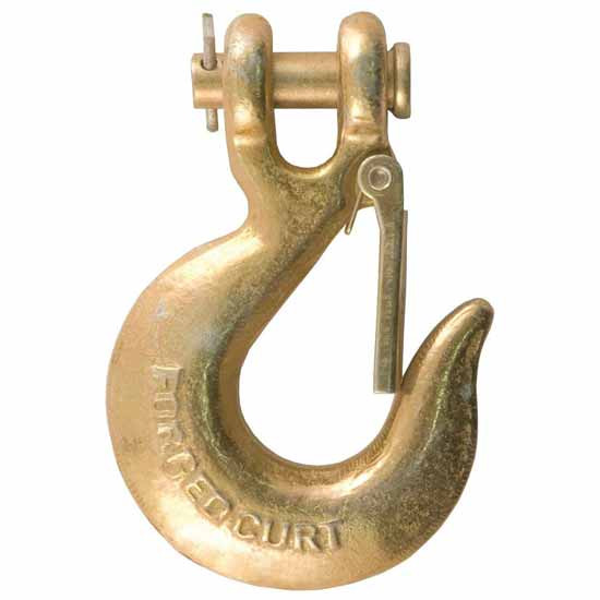 5/16 Inch Grade 70 Yellow Zinc-Plated Clevis Hook W/ Spring-Loaded Safety Latch