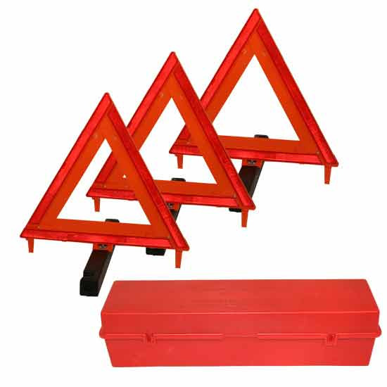 3 Pack Warning Triangle Kit W/ Case