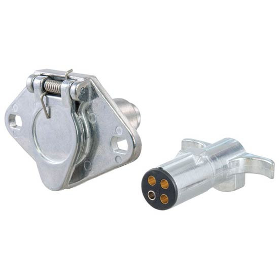 4-Way Round Connector Plug, Socket Connects Tail Lights, Brake Lights, Turn Signals