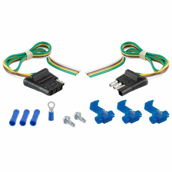 4-Way Flat Connector Plug, Socket W/ 12 Inch Wires