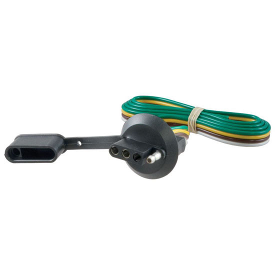 4-Way Flat License Plate Light Plug Connector Socket W/ 36 Inch Wires