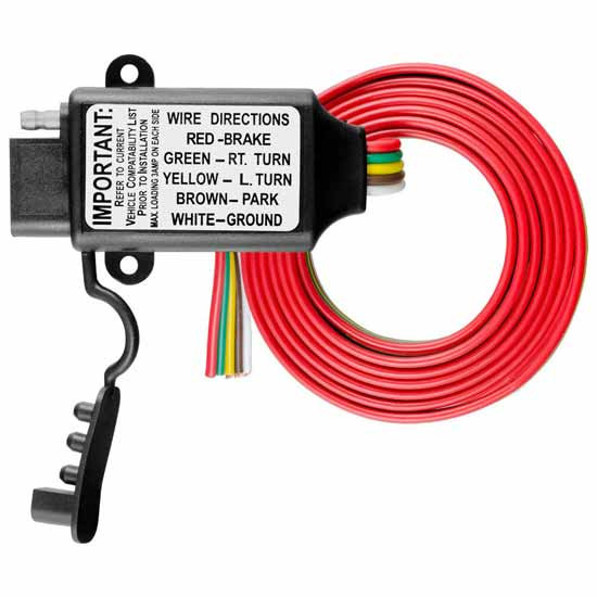 Non-Powered 3-To-2 Wire Taillight Converter W/ 4-Way Flat Output To Connect Turn Signal, Brake Lights, & Tail Lights
