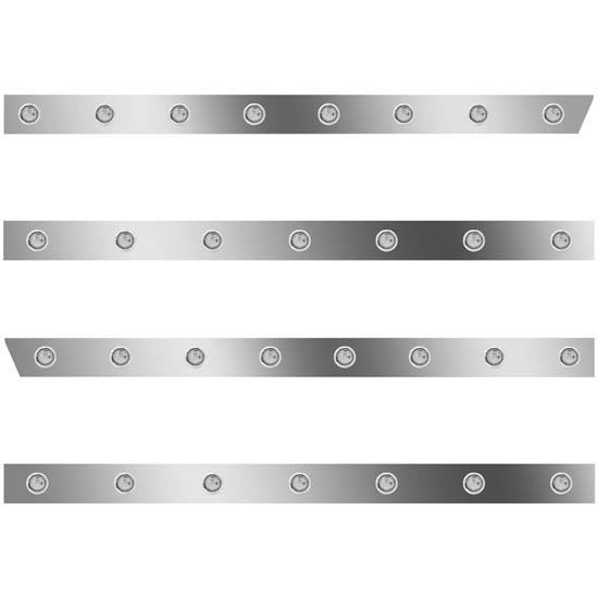 3 In. Extd Cab Panels W/ 30 - 3/4 Inch Amber/Clear Lights For Peterbilt 389 131 BBC W/ 48/58 In. Sleeper No Extenders