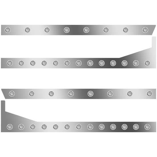 3 In. Extd Cab Panels W/ 42 - 3/4 Inch Amber/Clear Lights For Peterbilt 389 131 BBC W/ 70/78 In. Sleeper, Extenders