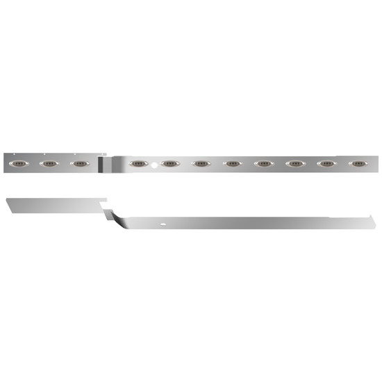 Stainless Steel Cab, Sleeper Panels W/ 22 P1 Amber/Clear LEDs For Peterbilt 387, 587