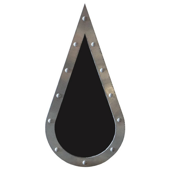 CSM Tear Drop-Shape Tinted Lexan Retro Sleeper Window W/ Aluminum Backer Rings