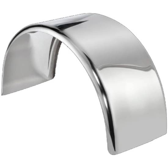 19 X 80 Inch 16 Gauge Stainless Steel Super Single Round Fender Pair, By TPHD