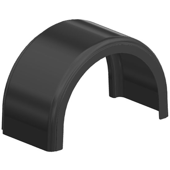48.5 Inch Black Gel-Coat Fiberglass Full Radius Fender W/ Medium Side Wall