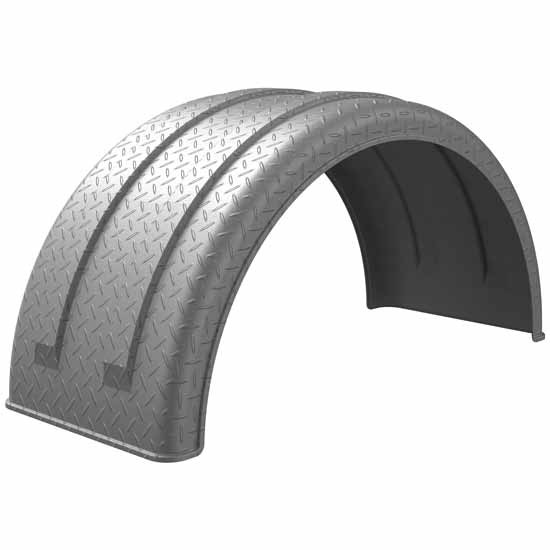 Minimizer Poly Fenders - Diamond Plate Silver For 22.25 Inch & 24.5 Inch Wide Base Tires