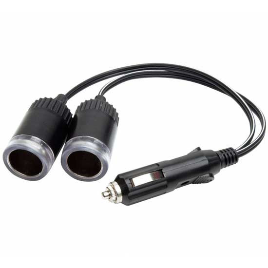 RoadPro 12V 2 Outlet Cigarette Lighter Adapter W/ Blue LED
