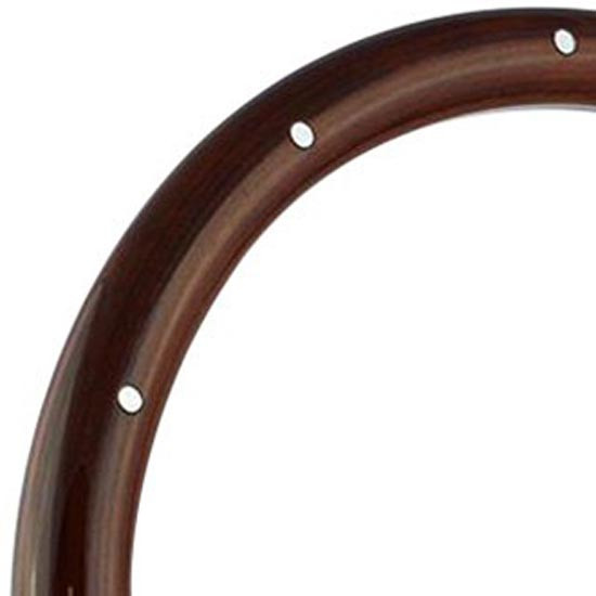 18 Inch Dark Wood Vinyl With Rivets Half Wrap Steering Wheel Cover