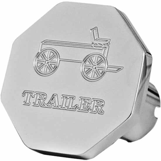Chrome-Plated Aluminum Octagon Knob With Wagon And Trailer Engraved