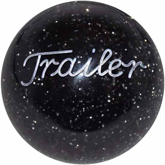 2.125 Inch Black Glitter Engraved Trailer Brake Knob For Threaded Dash Air Brake Valve
