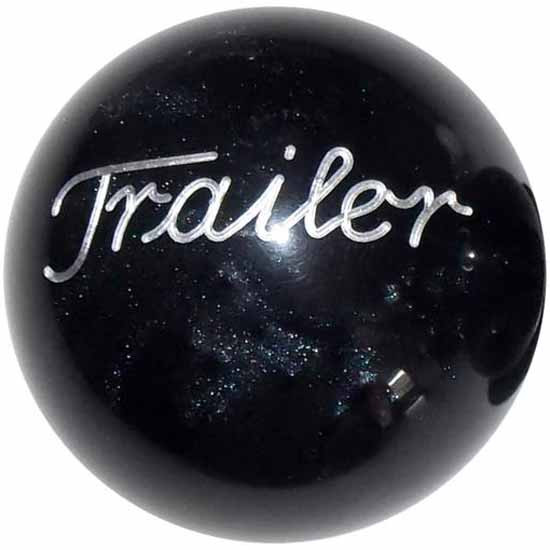 2.125 Inch Pearl Black Engraved Trailer Brake Knob For Threaded Dash Air Brake Valve