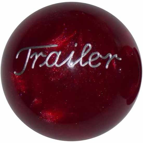 2.125 Inch Pearl Red Engraved Trailer Brake Knob For Threaded Dash Air Brake Valve