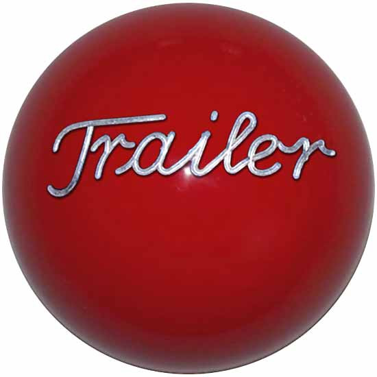 2.125 Inch Solid Red Engraved Trailer Brake Knob For Threaded Dash Air Brake Valve